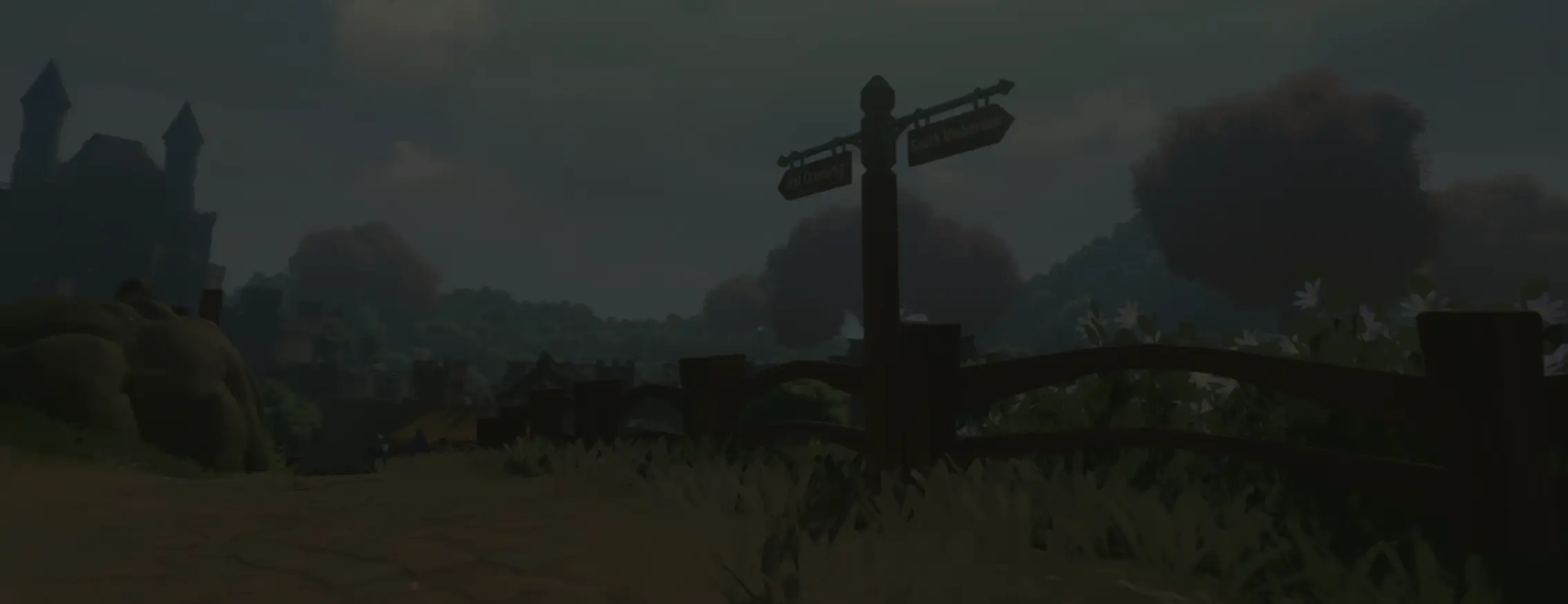 Section 3 background, crossroad with road street sign pole.