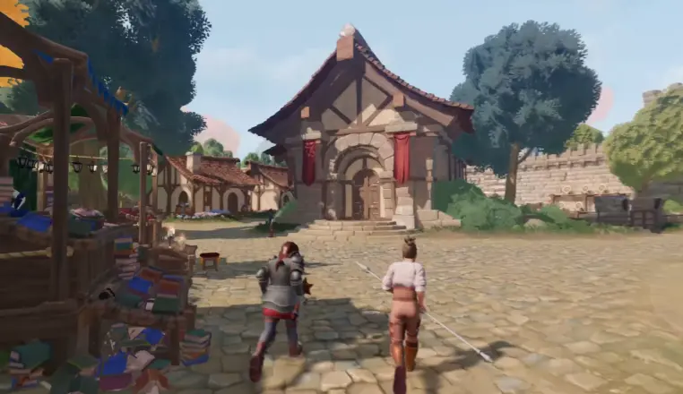 Picture of heroes running in village